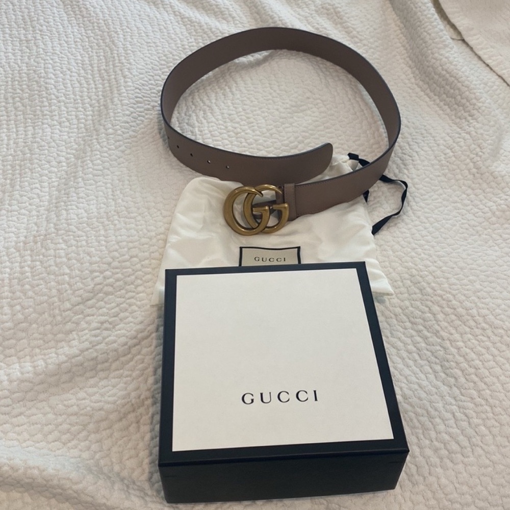 Gucci Beige GG Logo Belt - Picture 4 of 5